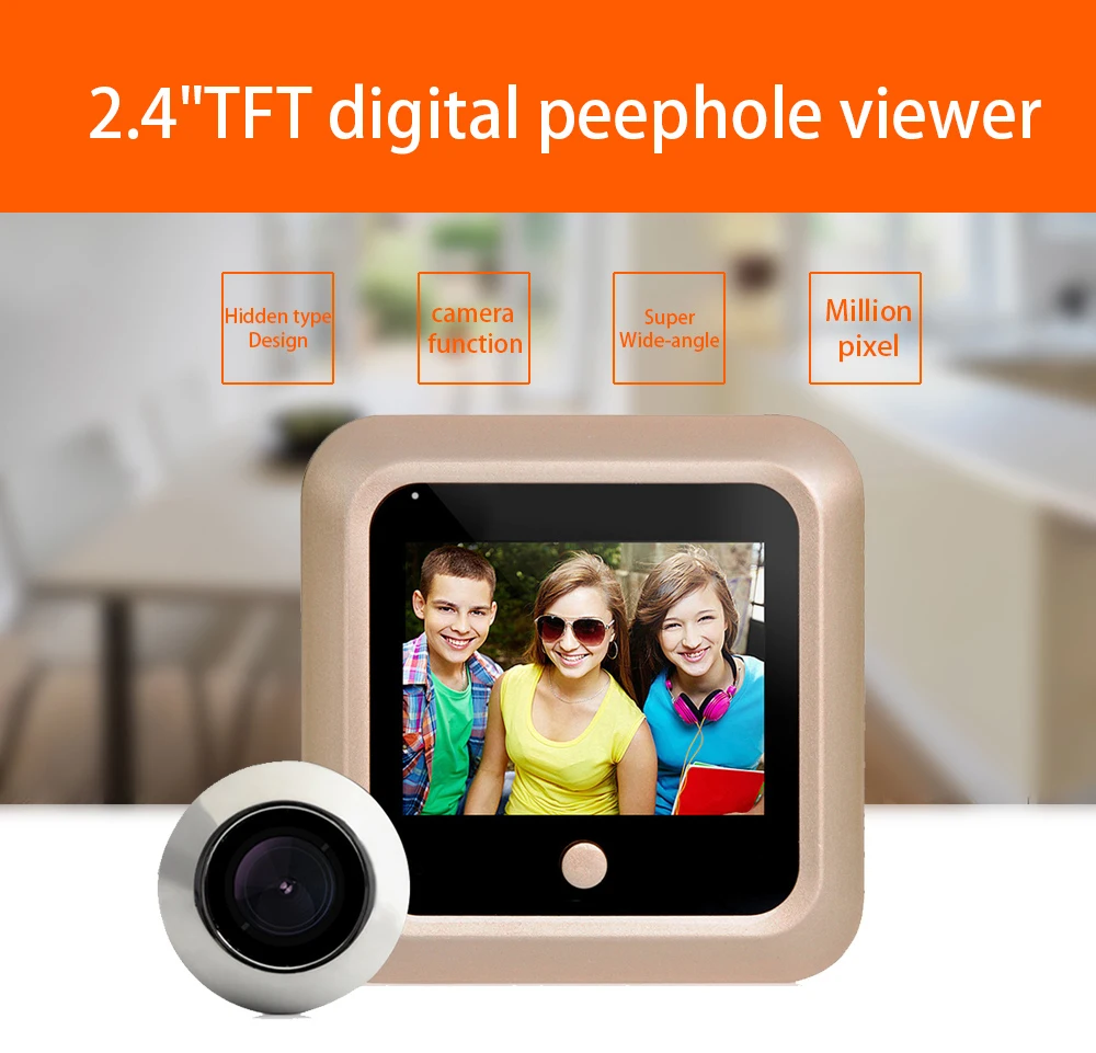 Schermo TFT da 2.4 pollici 160 gradi grandangolare cablato Visual Doorviewer videocitofono Cat Eye Camera spioncino Viewer