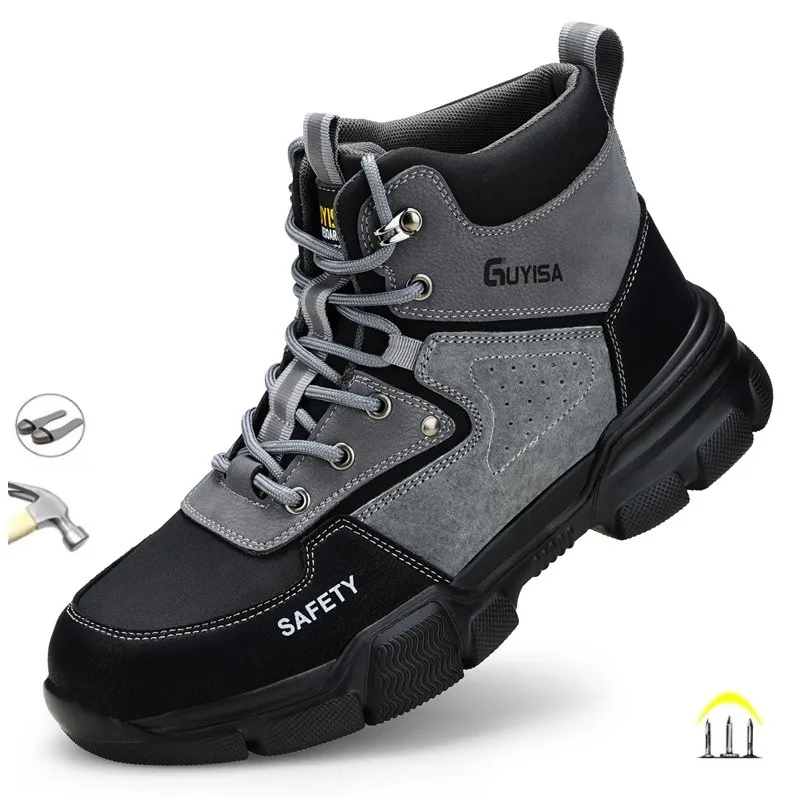 

Men's Casual Breathable Impact Resistant Puncture Resistant Comfortable aAd Safe Working Sports Steel Head Shoes