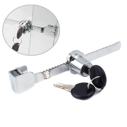 Sliding Glass Door Ratchet Lock With 2 Keys Suitable For 5-8mm Thick Glass Zinc Alloy Cabinet Showcase Display Lock