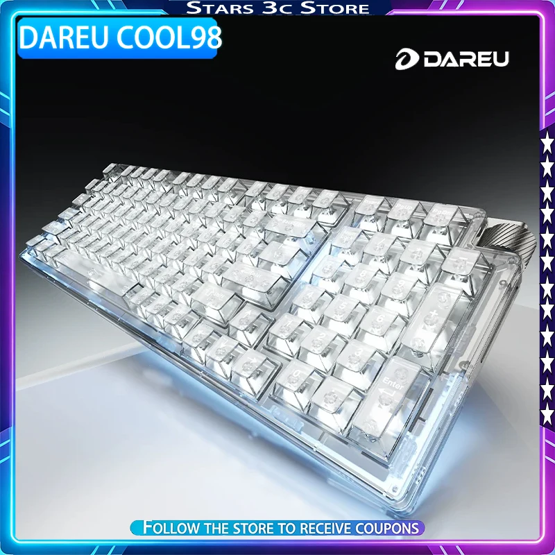 Dareu Cool98 RT Wired Magnetic Axis Keyboard Transparent Light Strip Aluminum Alloy Positioning Plate 8K Gaming Keyboard