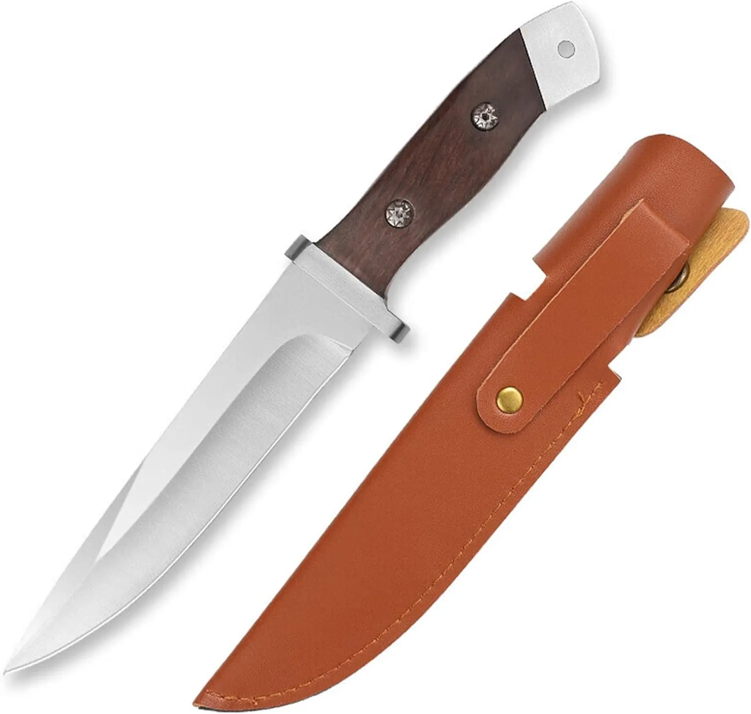 1PC Outdoor camping meat cutter, high hardness straight knife, with leather cover, men's multi-purpose knife U9195