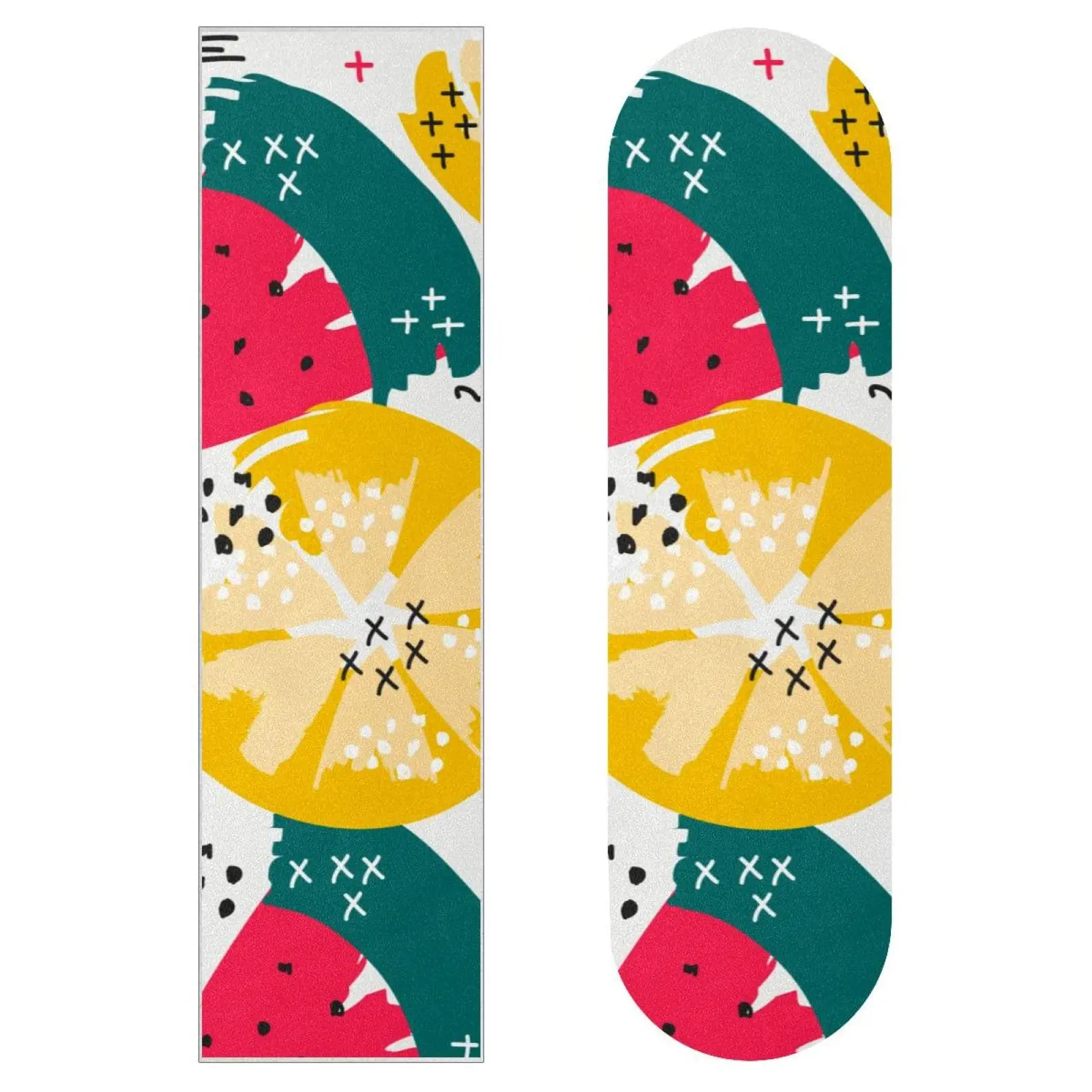 Aesthetic Watercolor Fruits Skateboard Grip Tape Sheet,Longboard Griptape Sandpaper for Rollerboard,Waterproof Scooter Grip Tape