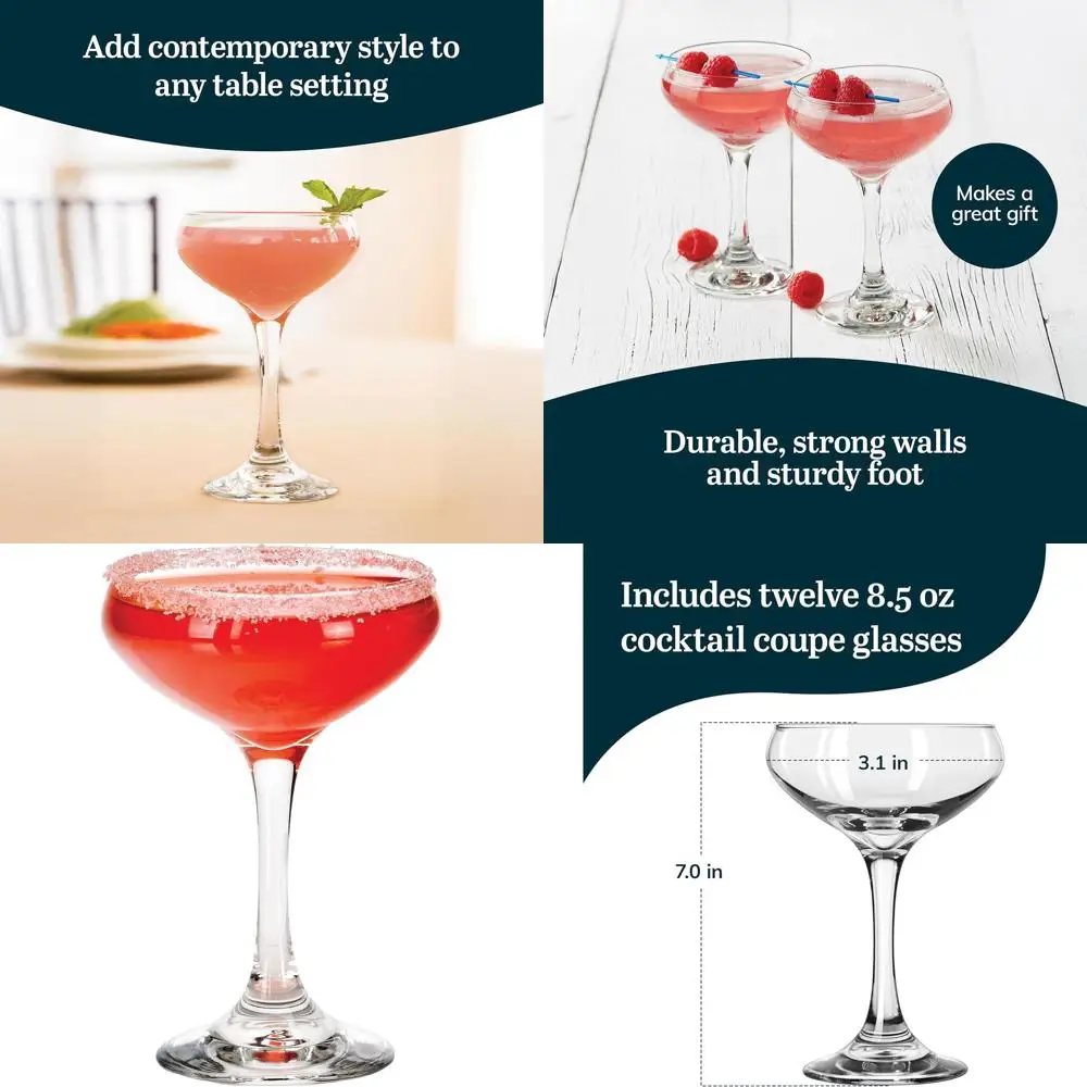 

Набор из 12 элегантных бокалов для шампанского на ножке, объем 250 мл, для напитков