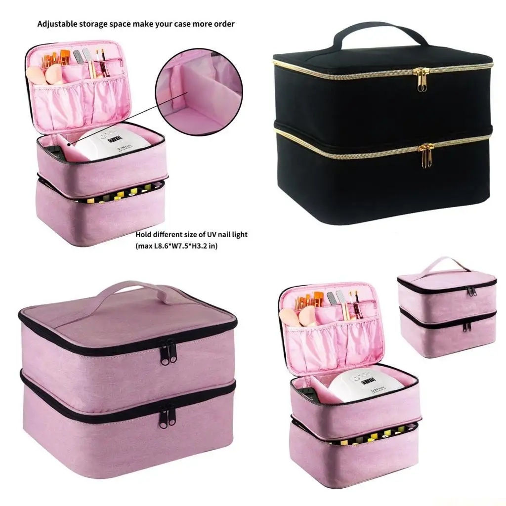

X90D NailPolish Коробка для хранения Органайзеры Сумка для переноски Двухслойная сумка NailPolish