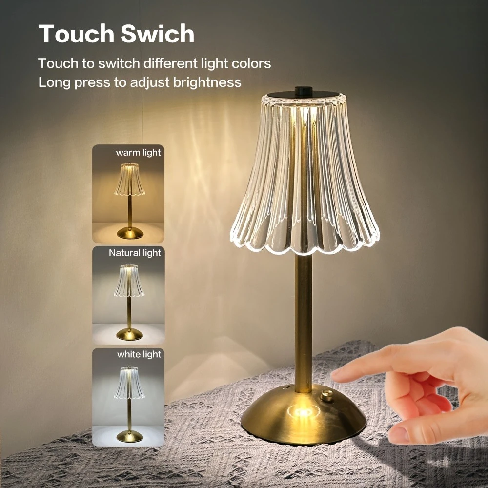 

Metal Table Lamp, Touch-Control USB Night Light, Rechargeable Atmosphere Light, for Bar, Living Room,Bedroom Dining Areas Decor