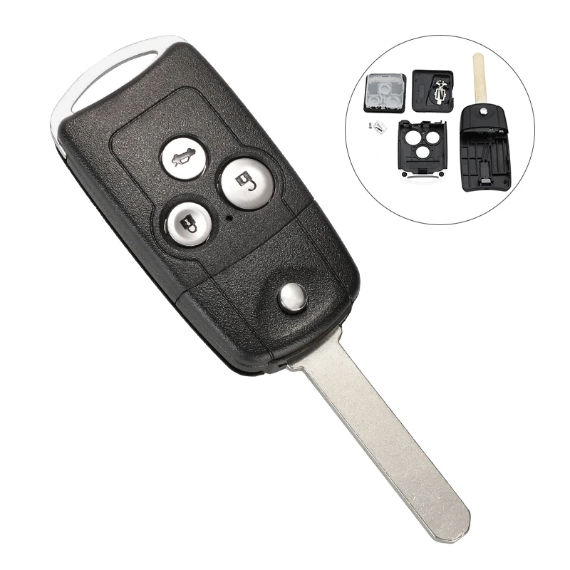 Car Remote Key Fob Shell Case Folding Flip 3 Buttons For Honda /Civic /Accord Jazz CRV HRV Auto Keys Remotes Control