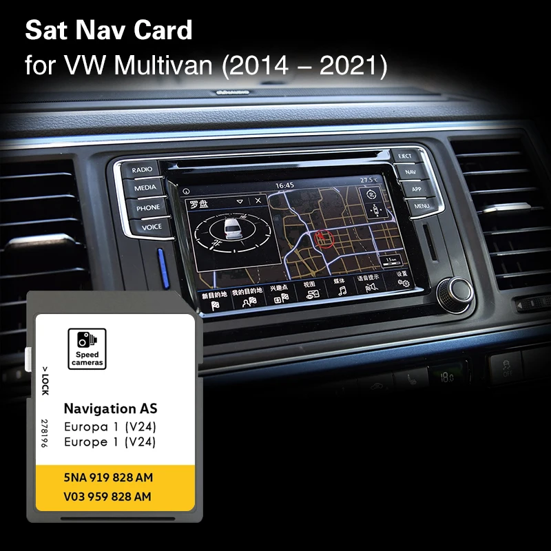 AS V24 for VW Multivan 6 SD Map Navigation Memory Card 32GB GPS Sat Nav EUROPE