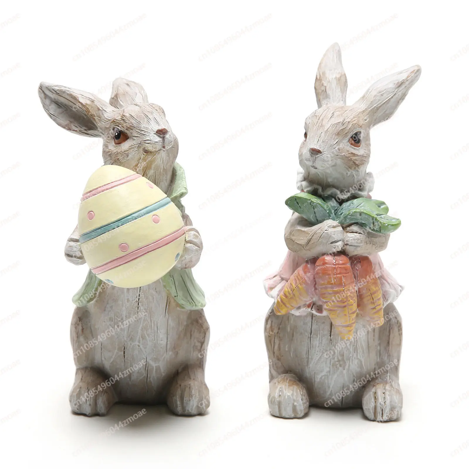 New Easter Bunny Garden Ornament Home Tabletop Resin Ornament Creative Garden Ornament