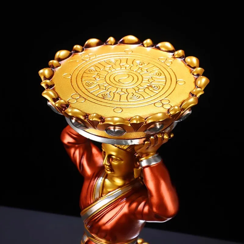 LED resin celestial maiden electronic butter base, rechargeable, for Buddhist offerings, perpetual flame lamp, living room