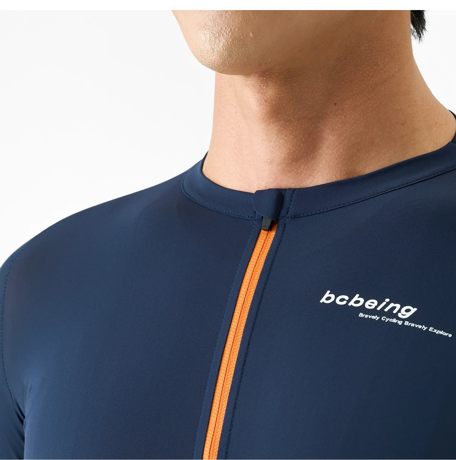 BCBE-ING Herren-Radtrikot, langärmelig, leichtes, atmungsaktives Material, passgenaue Ärmelbündchen, Rennsport-Design, aerodynamisches Radtrikot, Fahrradoberteil. – Detail 4