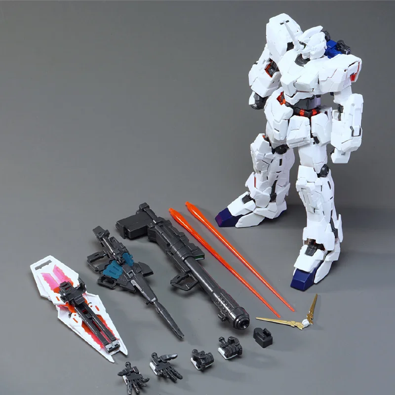 1/72 FANGDAJING RX-0 Unicorn ชุดเกราะใสในสต็อกคอลเลกชันประกอบตัวเลขการกระทําหุ่นยนต์พลาสติกรุ่นของเล่นเด็ก