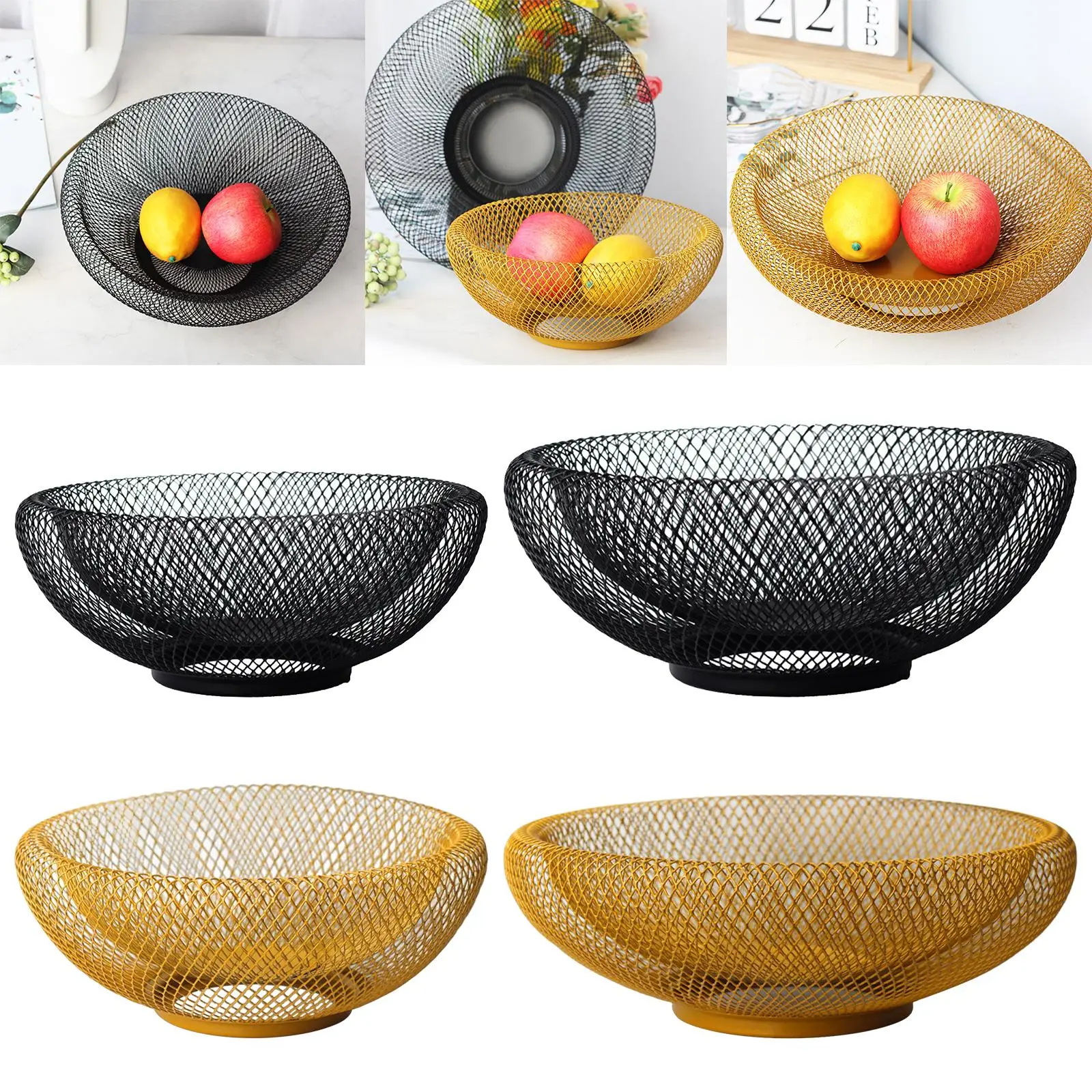 Wire Iron Fruit Basket Container Serving Tray Dessert Rack Vegetable Stand Holder for Kitchen Dining Table Wedding Home Decor