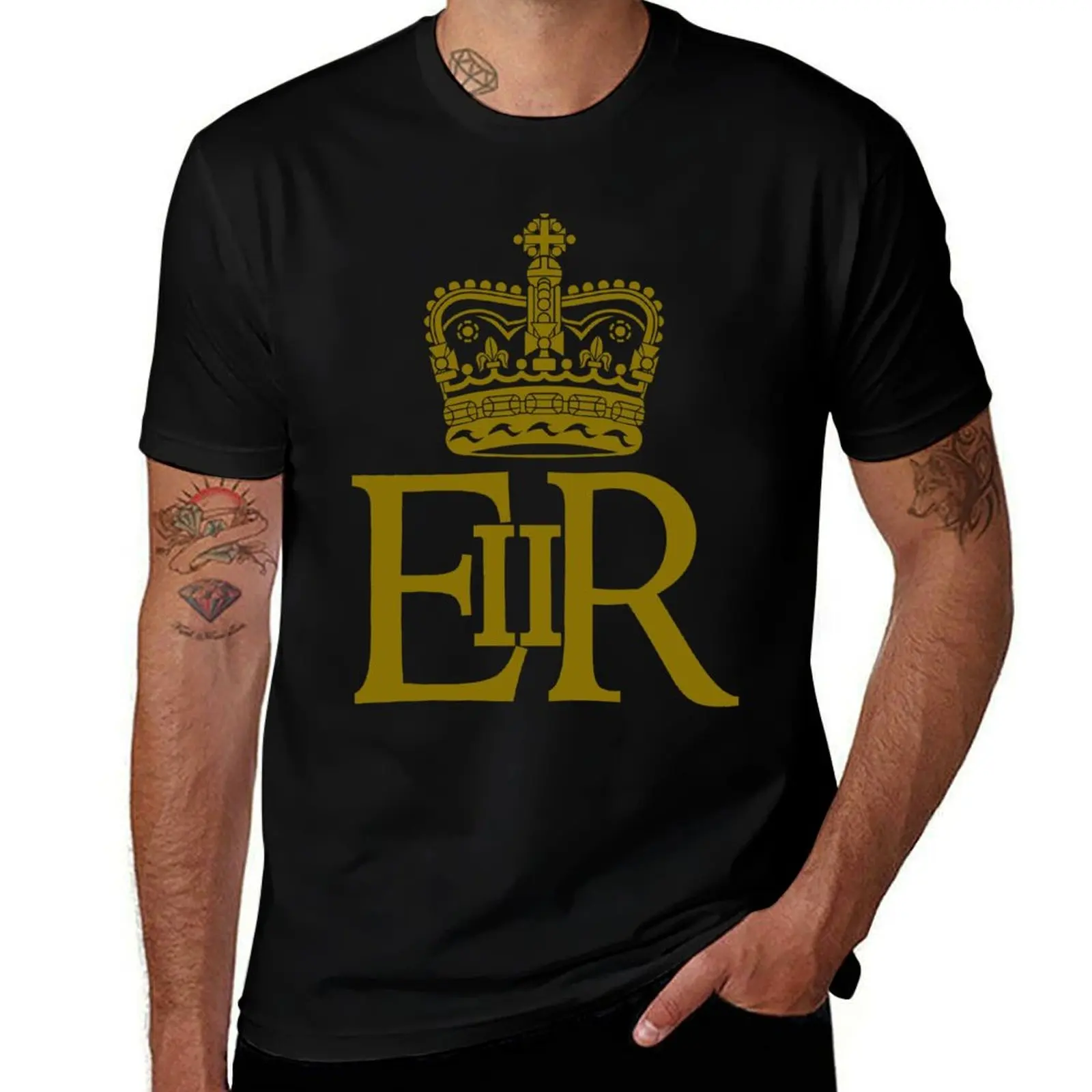 The Royal Cypher of Queen Elizabeth II T-Shirt blacks shirts graphic tees heavyweights mens vintage t shirts