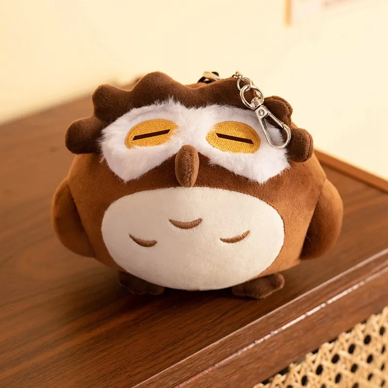 Cute Owl Brown Bird Doll Stuffed Pendant Cartoon Fatty Plush Keychain Toy Bag Decoration Birthday Friends Girls Children Gift