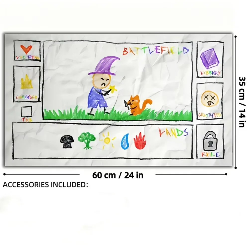 Rubber TCG Game Mat, Suitable for the EDH Card Area, Compatible with TCG/CCG Collectible Card Games, Desk Accessories