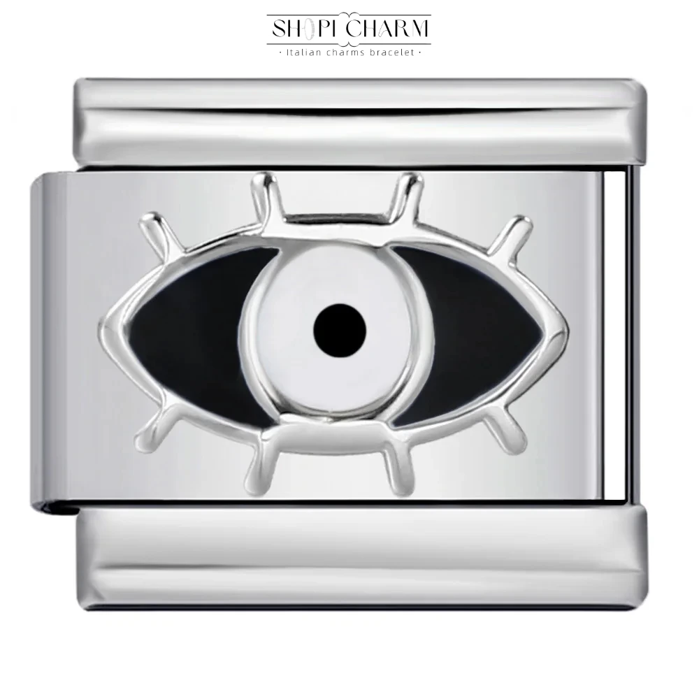 Fashion Women Evil Eye Star Round Square Dice Italian Charm Bracelet Stainless Steel DIY Making Jewelry Wholesale Drop Shipping