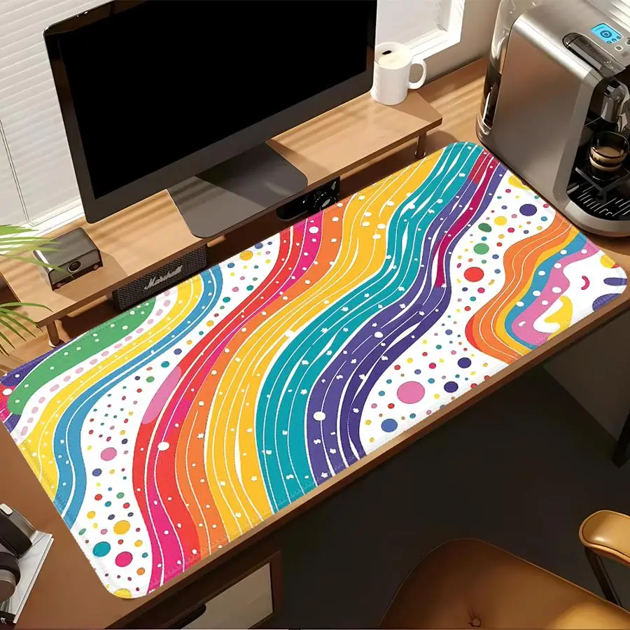 Rainbow Swirls overlock Mouse Pad Desk accessories Game Console Pad Keyboard Mouse Pad office Pad Computer Laptop Pad
