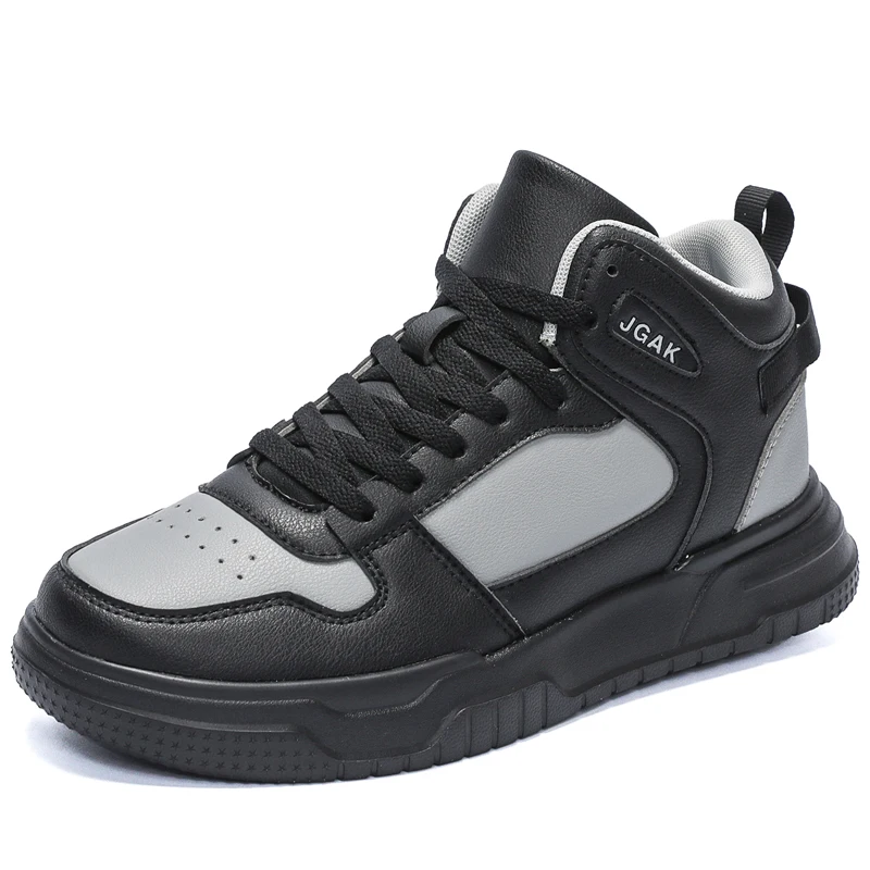 حجم كبير 50 51 52 أحذية رياضية من الجلد الرجال عالية أعلى أحذية رياضية الكاحل موضة أحذية التزلج الشقق موضة أنيقة