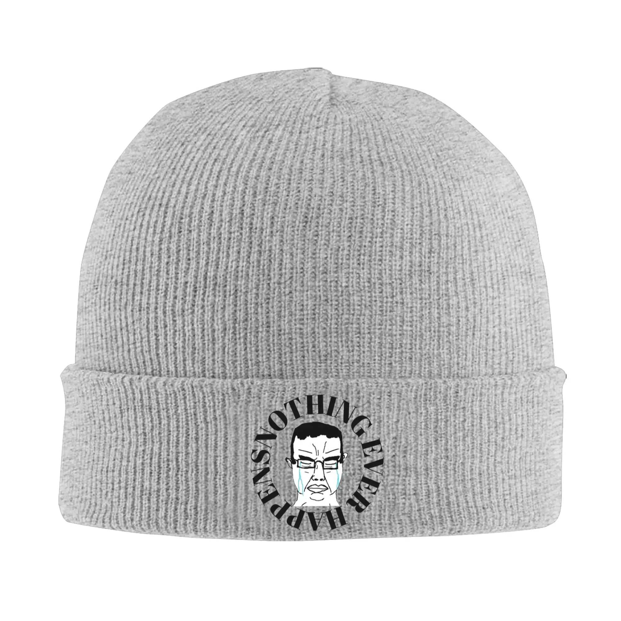Chudjak Chud Meme Nothing Ever Happens Knitted Hat Women Men Skullies Beanies Autumn Winter Fashion Hats Acrylic Funny Warm Cap
