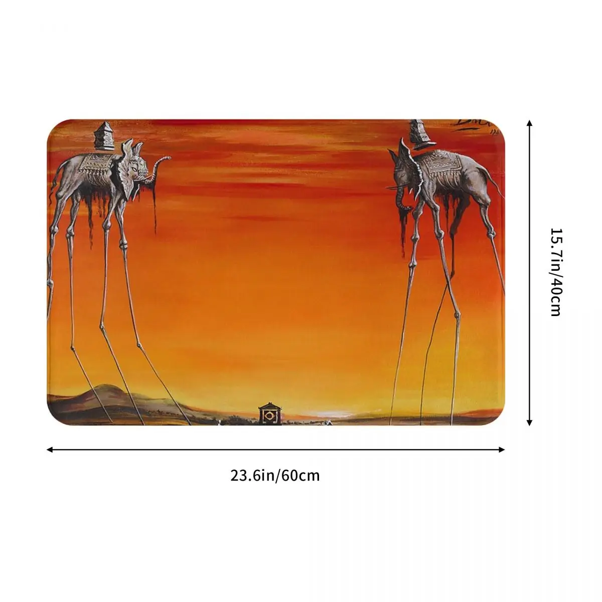 Large Swans Reflecting Elephants By Salvador Dali Doormat Cushion Carpet Rug Kitchen Entrance Home Floor Mat for Bedroom Mats
