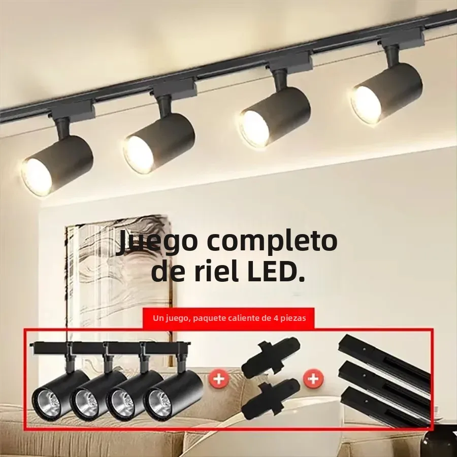 Foco LED de Carril COB 12W 20W 30W 40W Luz de Riel Ajustable para Tienda Galería Exposición Hogar Iluminación Interior 220V
