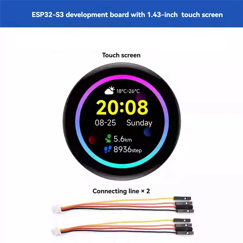 【A08I】Esp32-S3 1.43-Inch Round LCD Screen Development Board Amoled Capacitive Touch Screen Supports Wifi Bluetooth A