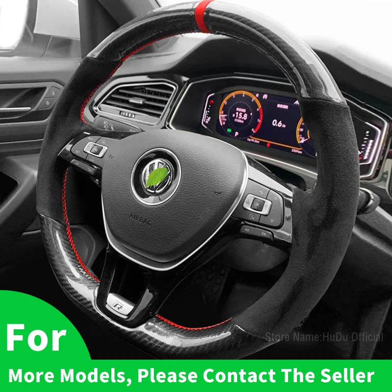 Alcantara Suede Leather steering wheel cover for Volkswagen VW Magotan Sagitar CC Lavida Golf Passat  Tiguan Lamando Interior