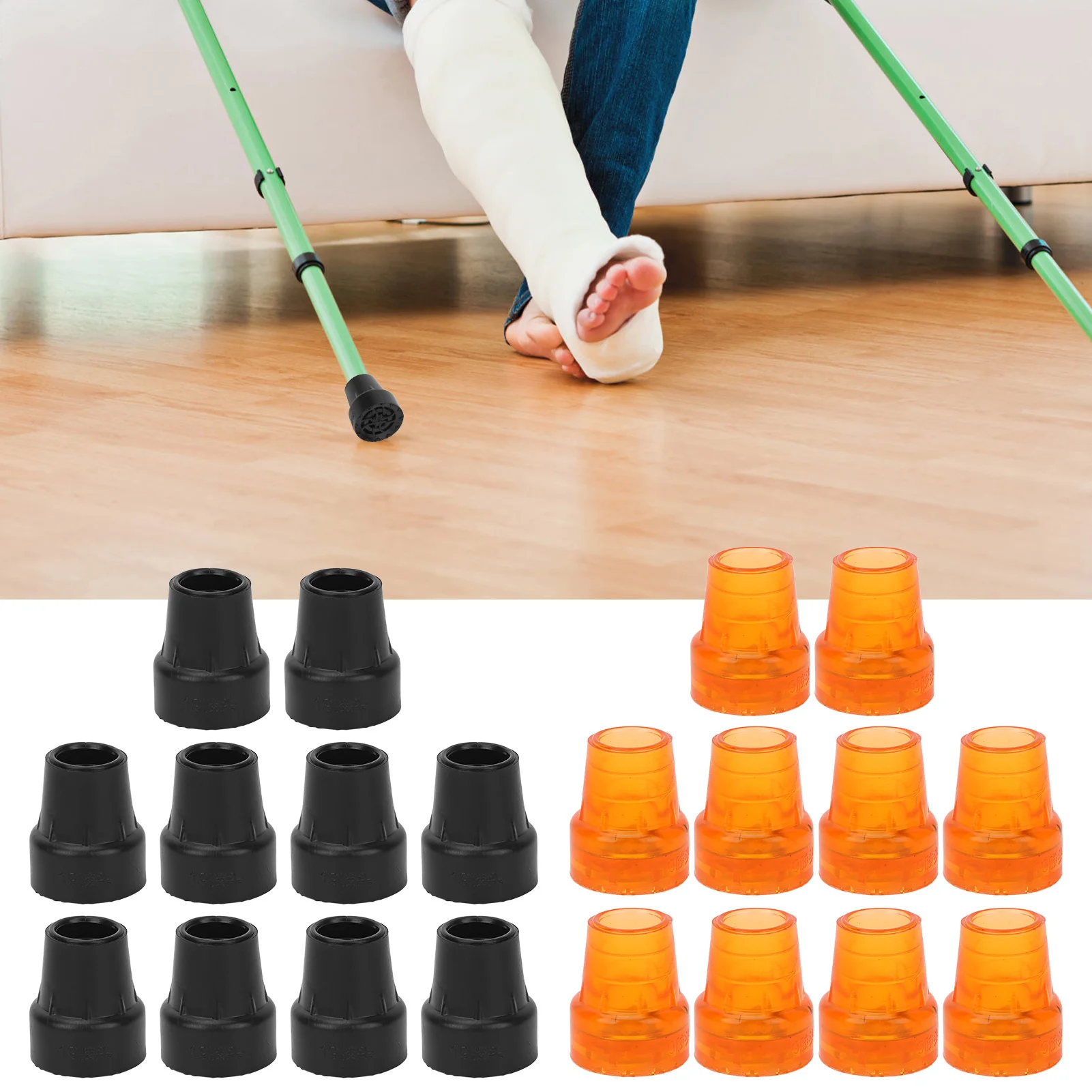 

10Pcs Crutch Tip Rubber 19mm Inner Diameter Slip Resistance Universal Heavy Duty Walking Cane Tip Cane Tip Replacement Cane Tip