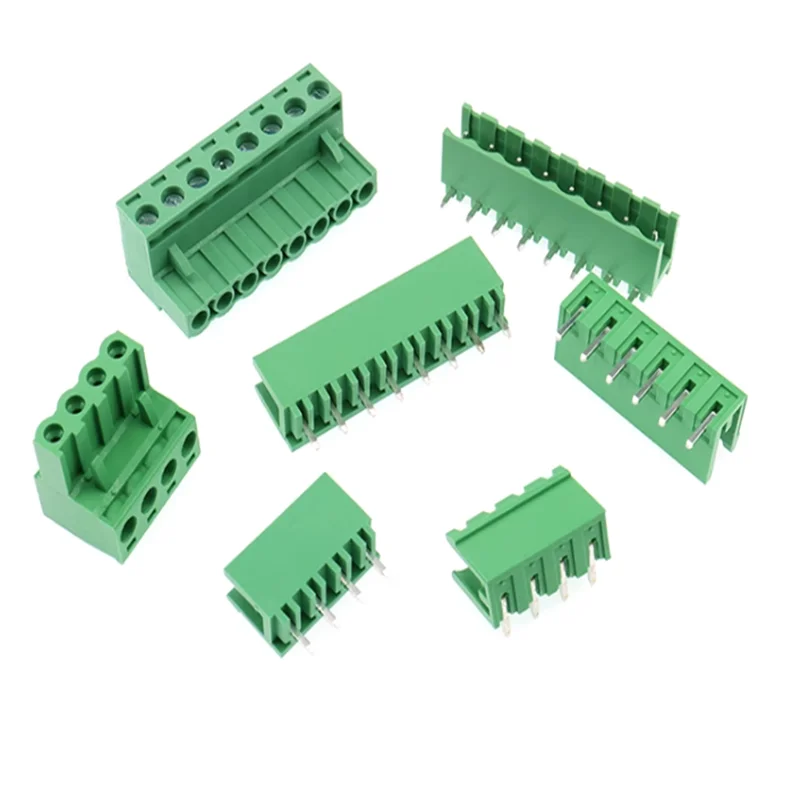5pairs 2EDG 5.08mm PCB Screw Terminal Block Connector 2P-12Pin 5.08mm Picth Right Angle/Straight Pin Header Terminal Plug Socket