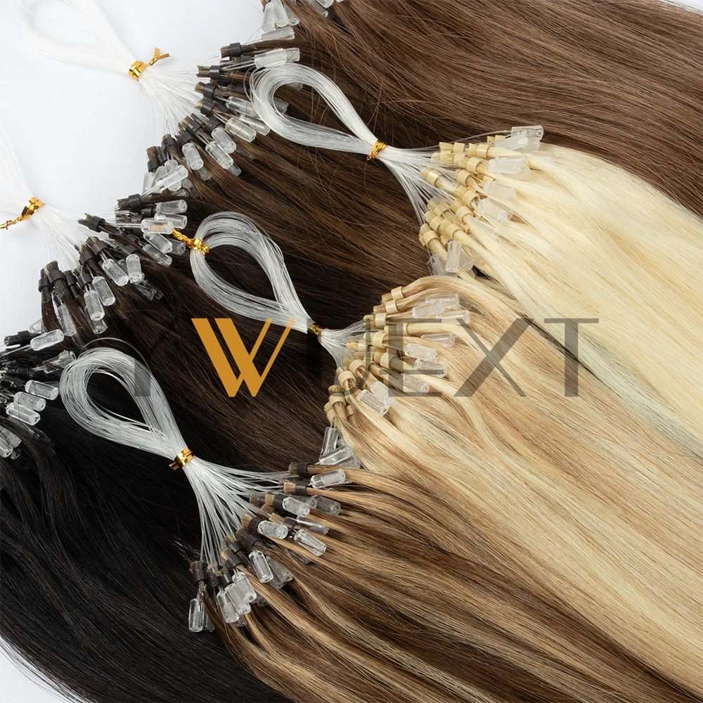 Micro Loop Hair Extensions Real Natural Straight Micro Ring Link Hair 12