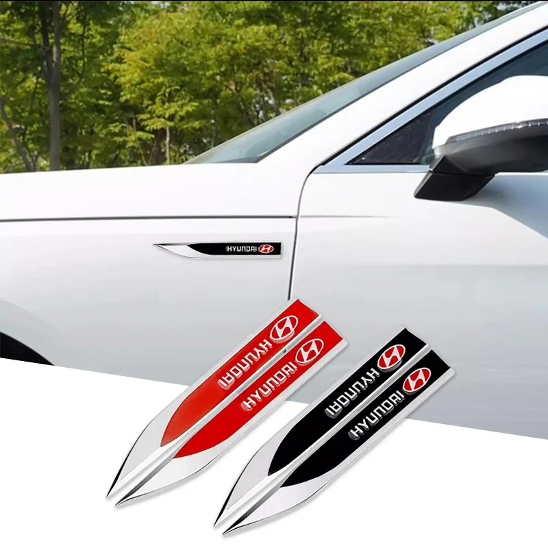 

Металлические наклейки на боковую дверь автомобиля на крыло, украшения, аксессуары для Hyundai Tucson Solaris I30 Creta Ix35 I40 IX20 IX45 Veloster