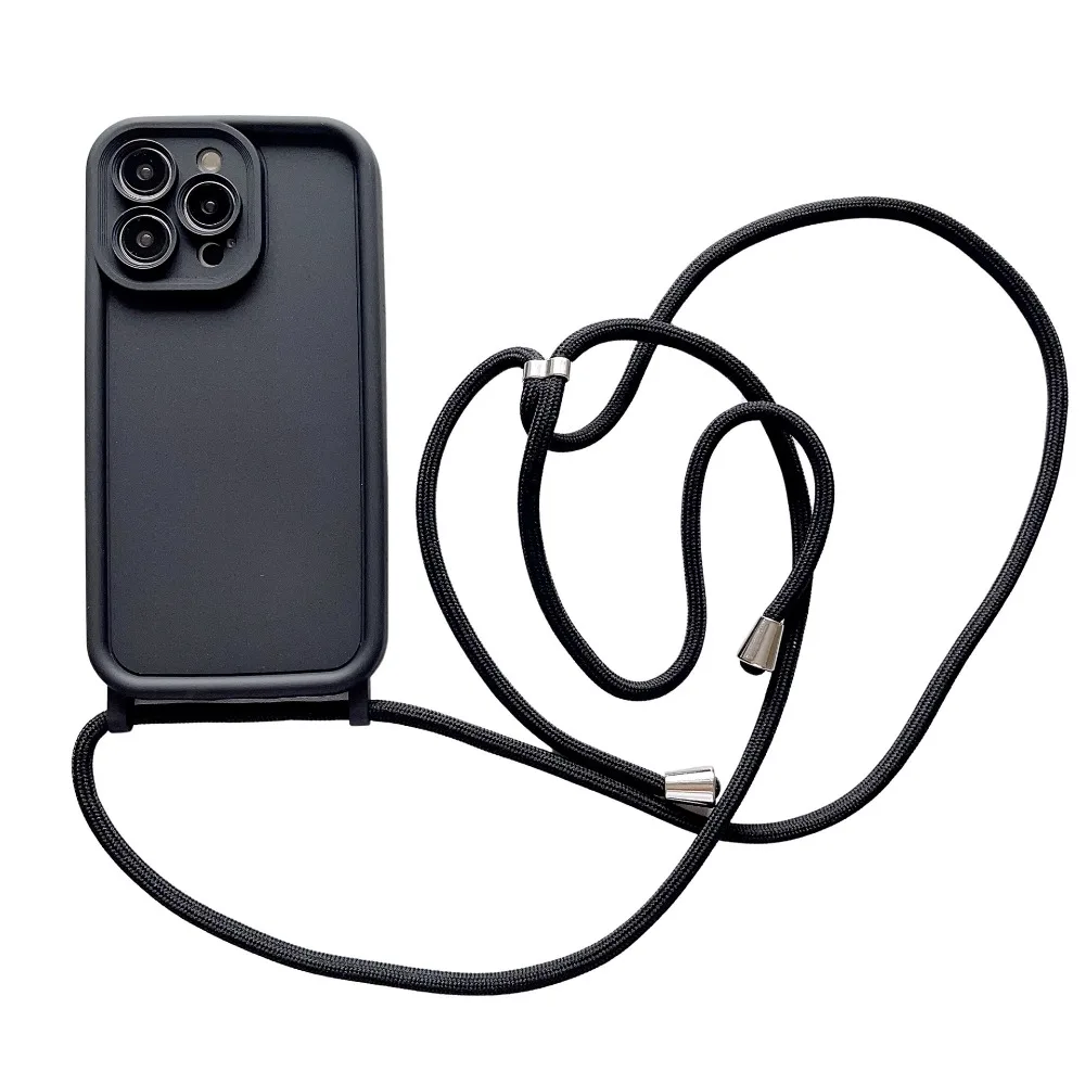 Weiche Handyhülle mit Umhängeband für iPhone 18 Pro Max 17 Air 16E 15 1614 13 12 11, verstellbarer Tragegurt – Detail 6