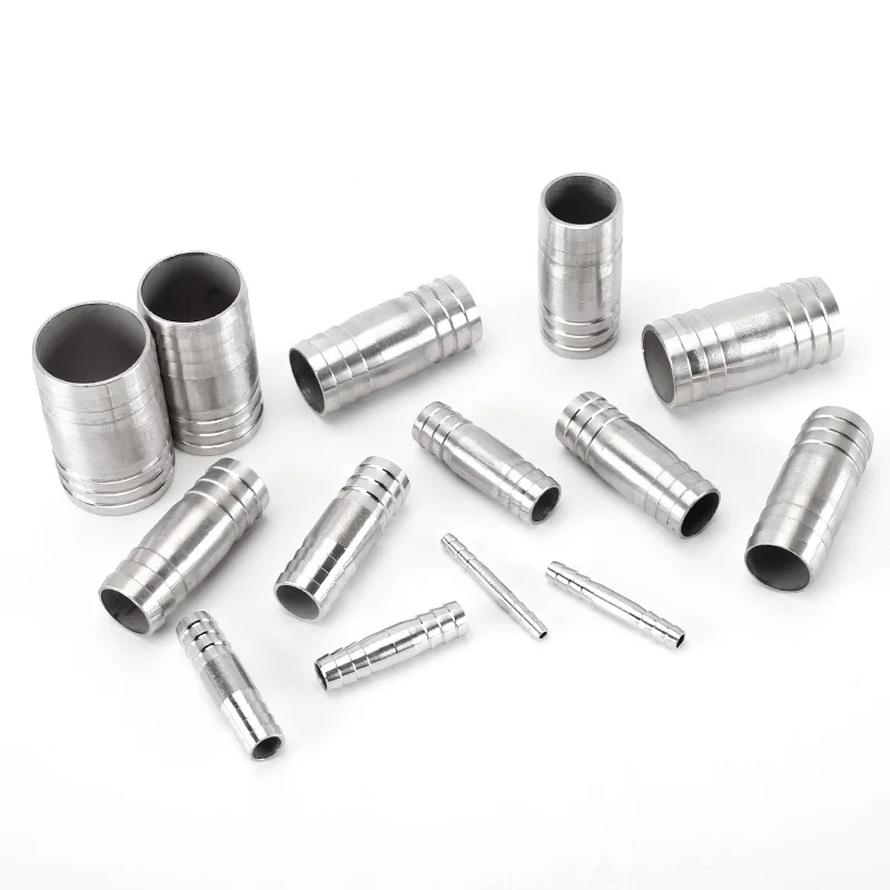 6/ 8/10/12/13/14/15/16/17/18/19/20/21/22/24/25/26/27/28mm Hose Barb Straight Two Way 304 Stainless Steel Pipe Fitting Connector