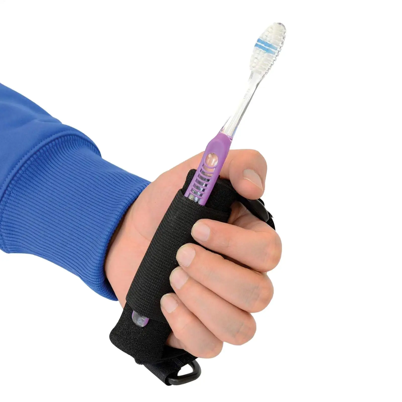 Utensil Holder Hand Strap Adjustable Fork Holder Strap Non-Slip Eating Assistance Cuff For Support Weak Grip Daily Use Writing