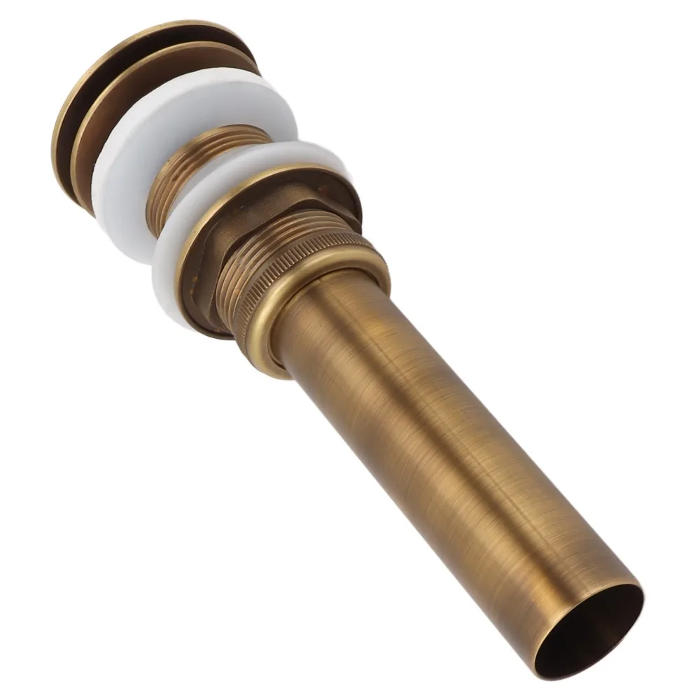 Brass Push Bounce Drain Stopper Fits 41-50mm / 1.61-1.97in Sink Opening Diameter Anti-Clog Push Bounce Sink Drain with Overflow
