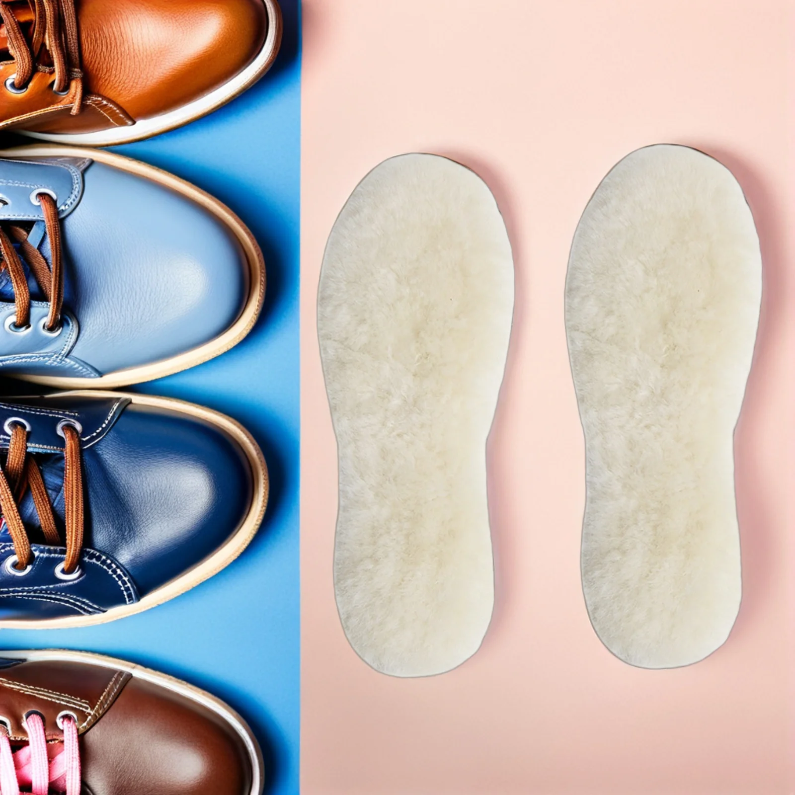 

1Pair Wool Felt Insoles Thickened Warm Winter Inserts for Men Women Non-Slip Shoe Cushions Long-Lasting Comfortable Footbeds