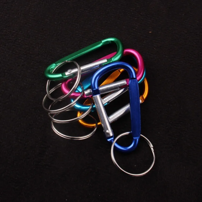 100 قطعة شعار مخصص مجاني Carabiners المفاتيح حلقة صغيرة Caribeaner كليب تعزيز هدية المفاجئة هوك D شكل حلقة شخصية