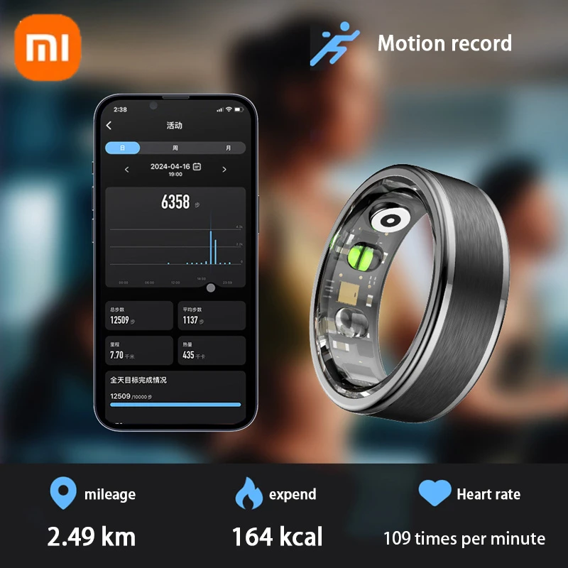 Xiaomi MIJIA Smart Ring With Charging Case Health Monitor Sleep Distance Calories IP68&5ATM Waterproof Multi-sport Men Women NEW