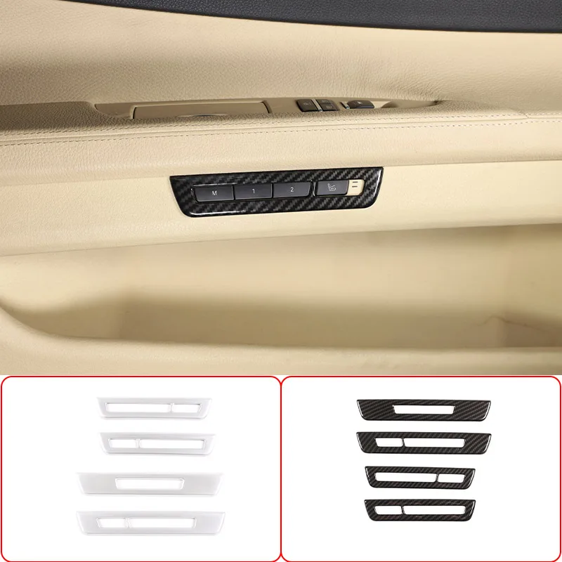 

For BMW 7 Series 2009-2014 ABS Carbon Fiber Car Seat Adjustment Memory Button Frame Decorative Stickers Car Interior Accessories