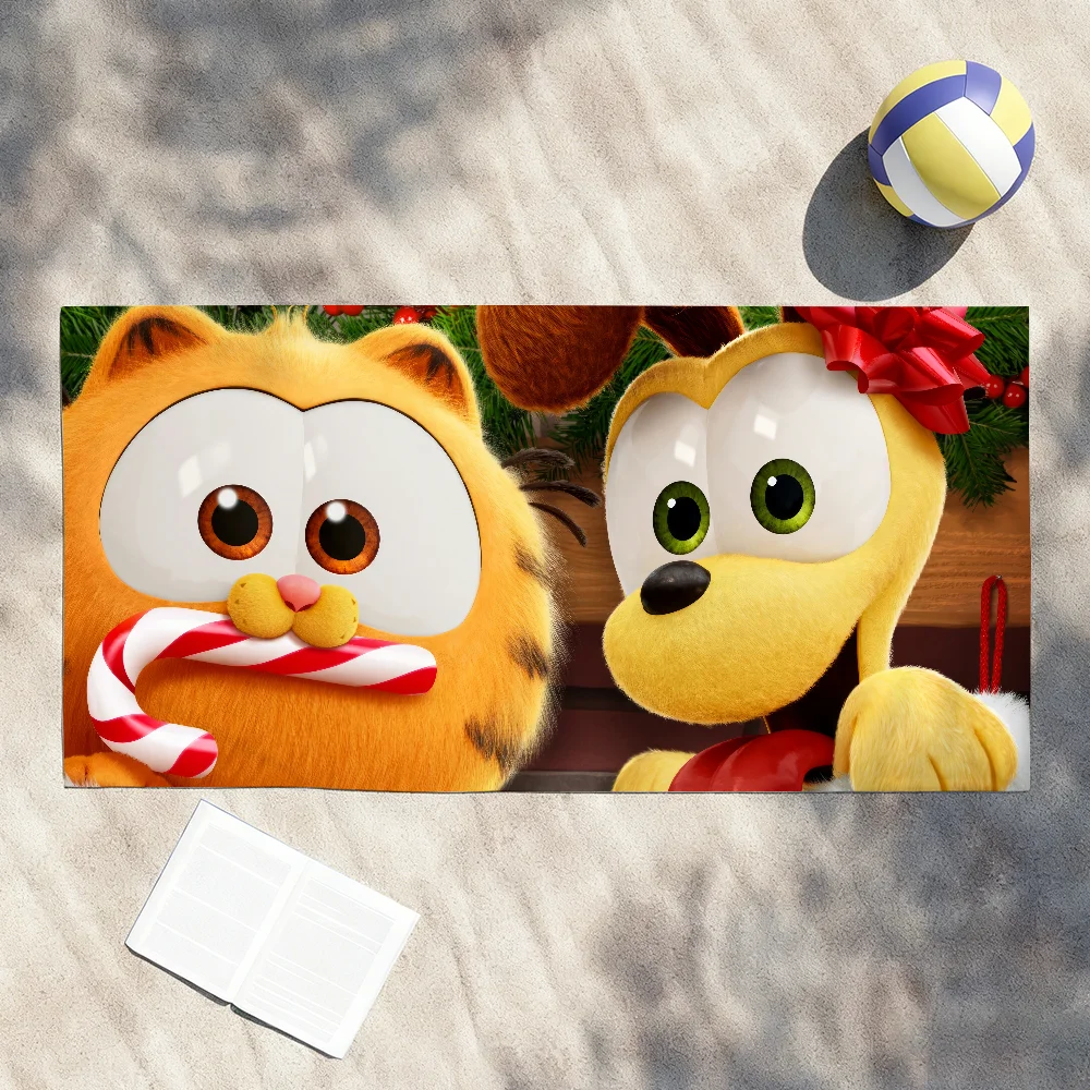 Cartoon Cute Film G-Garfield-S Cat Towel Soft Lightweight Anti-Sand Large Beach Towel Quick-Drying Bath Sports Family