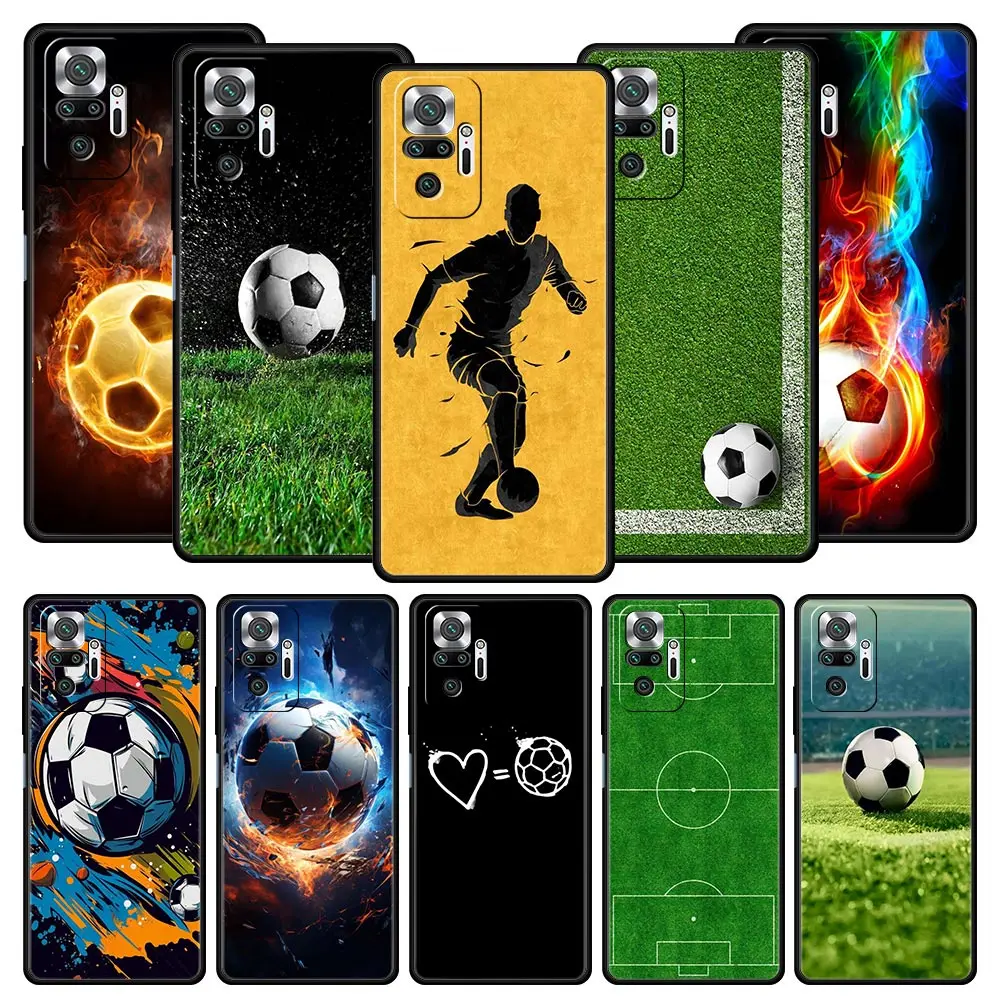 Football Passion Soccer Ball Phone Case For Xiaomi Redmi Note 13 12 5G 11 10 Pro Plus 4G 9S 9 8 7 9T 13C 12C 10C 9C 9A Cover