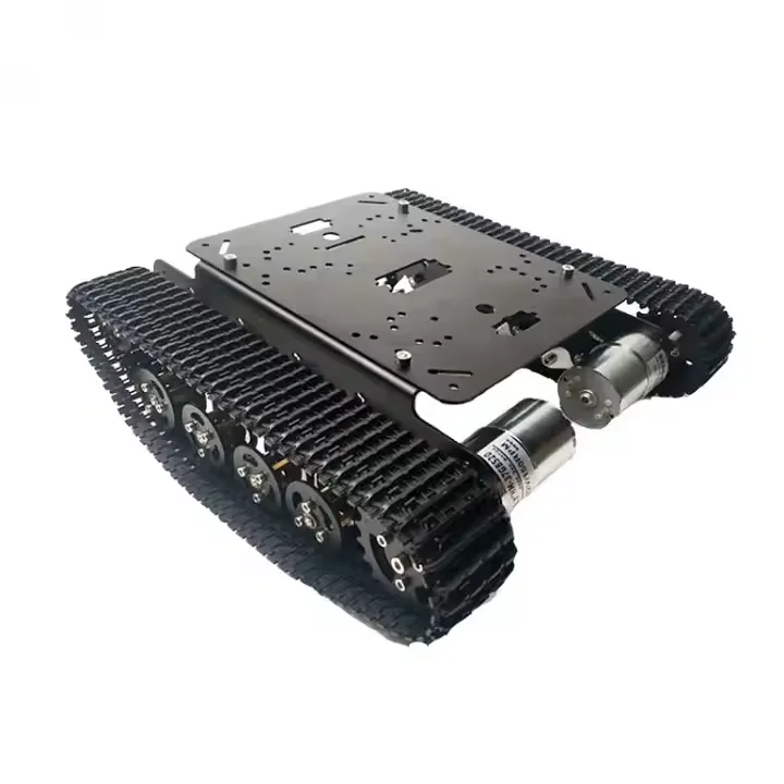 

TS100 Металлический RC робот-цистерна Шасси Амортизирующий автомобиль с 12 В 330 об/мин # 25 Мотор для Arduino DIY
