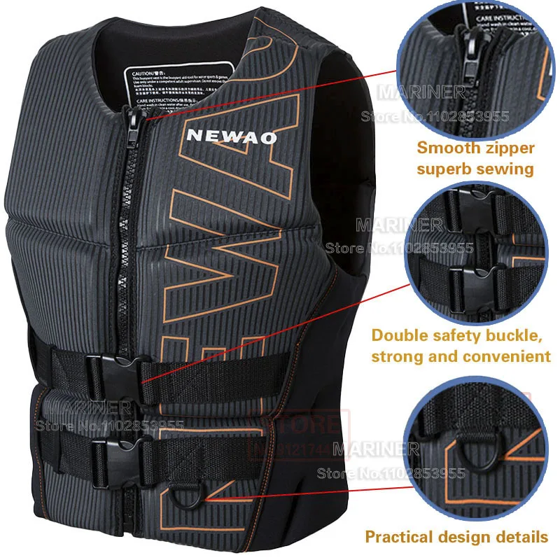 Life Vest for Adults Wake Surfing Impact Vest CE Approved Jet Ski Kayak KiteSurf Life Jacket Motorboats Raft Life Jackets