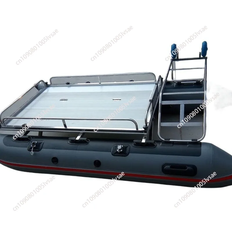 Aluminium Deck PVC Pontoon 1/2/4 Inflatable Boat Bait Mini Yacht Catamaran Fishing Boat