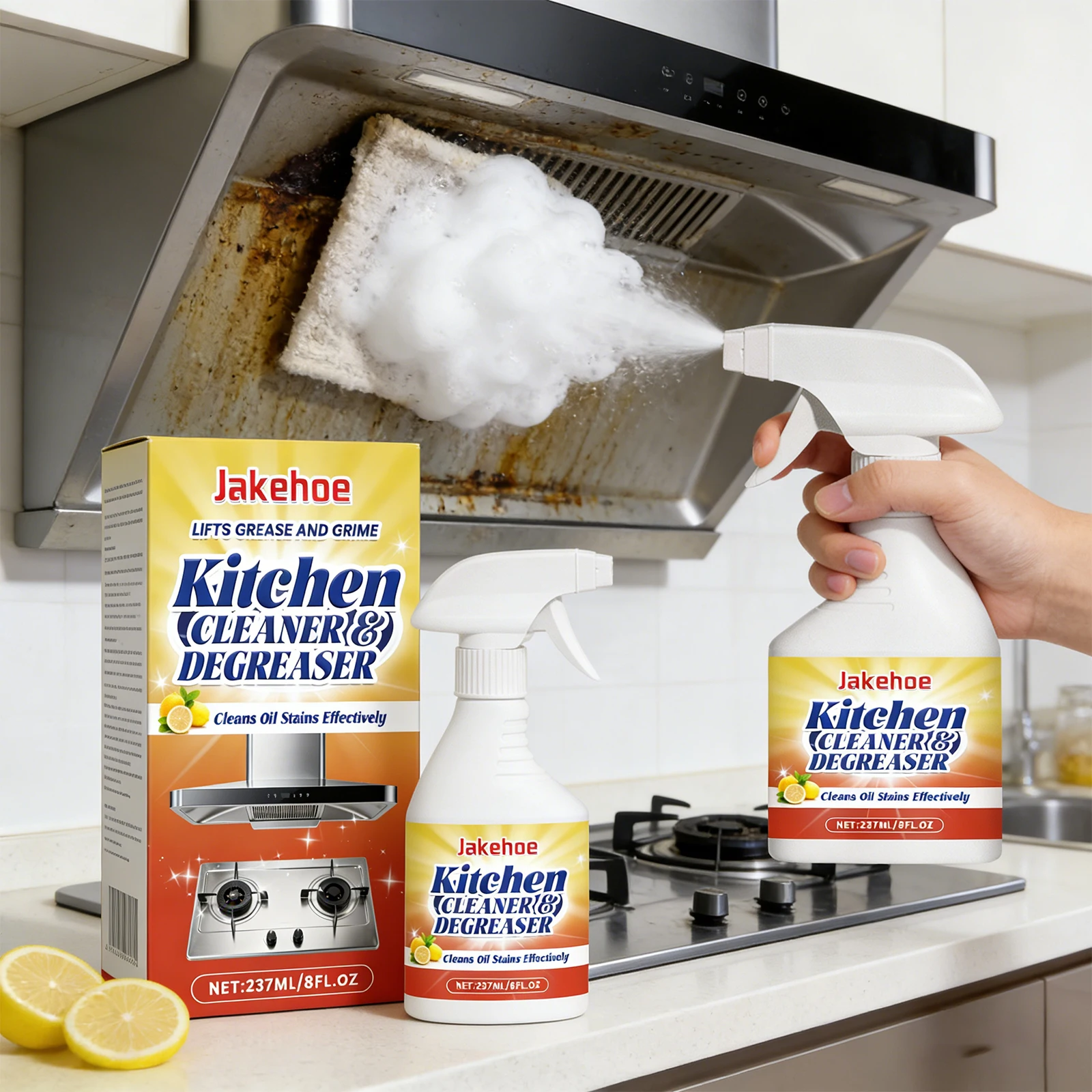 

Kitchen Degreasing Foam Spray Effectively Removing Oil Stains Eliminate Odors Polishing Stove Multi Functional Oil Stain Cleaner