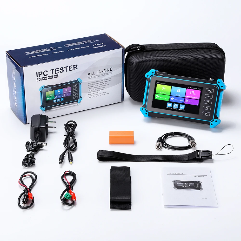 Wsdcam IP Camera Tester IPC-5100 Plus 8MP AHD CVI TVI CVBS IP Camera Test 4K HD Display Video Monitor 5inch IPS Touch Screen
