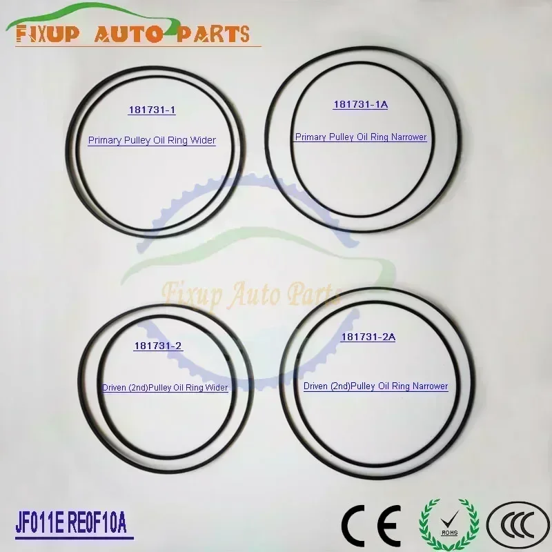 

JF011E CVT RE0F10A Transmission Pressure Cylinder Oil Ring Primary & Driven(2nd)Pulley Oil Ring For Nissan MITSUBISHI 181731-1/2