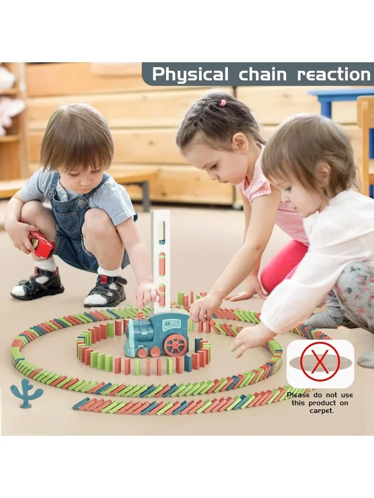 Domino Train Toy Kids Games: Automatic Dominoes Building Set Rally - Toys for 3 Year Old Boys