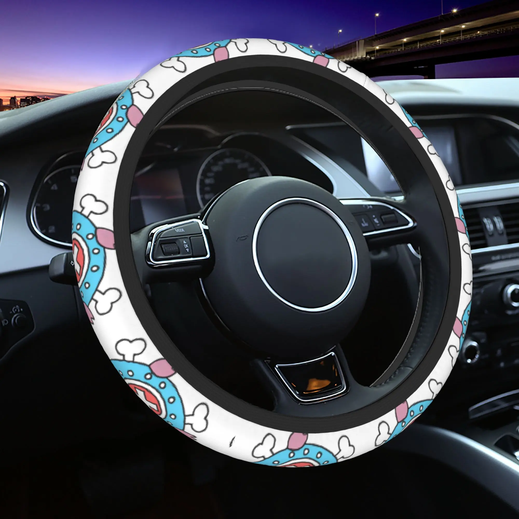

Tony Tony Chopper One Piece Flag Car Steering Wheel Cover Steering Wheel Protective Cover Auto Decoration Car Accessories