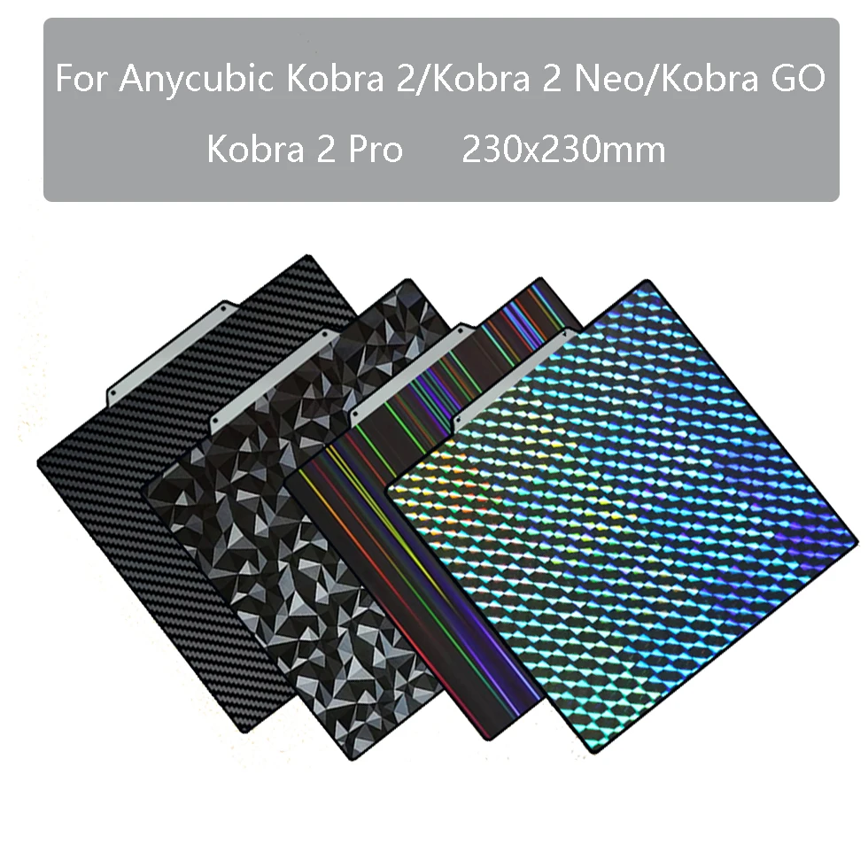 

Магнитный 3D принтер для Anycubic Kobra 2/ Kobra 2 Pro/ Kobra 2 Neo PEO PET простыня 230x230 двухсторонняя сборная пластина Подогреваемая кровать